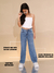 Calça Jeans Feminina Wide Leg Infantil e Adolescente com Strass Menina Pantalona Barra Larga - Brink Link - Maior Atacadista de Jeans Infantil do Brasil
