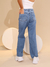 Calça Jeans Feminina Wide Leg Infantil e Adolescente com Strass Menina Pantalona Barra Larga - loja online