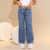 Calça Jeans Feminina Wide Leg Infantil e Adolescente com Strass Menina Pantalona Barra Larga - Brink Link - Maior Atacadista de Jeans Infantil do Brasil