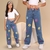 Calça Infantil Jeans Feminina Wide Leg com Elástico Juvenil 4 a 16 Anos Larga Estilosa Moda Atual - Brink Link - Maior Atacadista de Jeans Infantil do Brasil