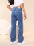 Calça Wide Leg Jeans Lisa Juvenil Com Elástico Infantil do 4 ao 16 Anos Casual Barra Larga Moda Kids - loja online