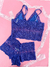 Conjunto lingerie cropped Eloá azul P na internet