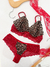 Conjunto lingerie Alice animal print/vermelho P - comprar online