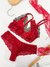 Conjunto lingerie Alice animal print/vermelho P na internet