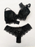 Conjunto lingerie Manuela animal print/preto P na internet