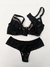 Conjunto lingerie animal print/preto P na internet