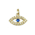 Pingente de Olho Grego com Zircônias em Ouro 18K