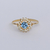 Anel Delicado com Pedra Azul em Ouro 18K - comprar online