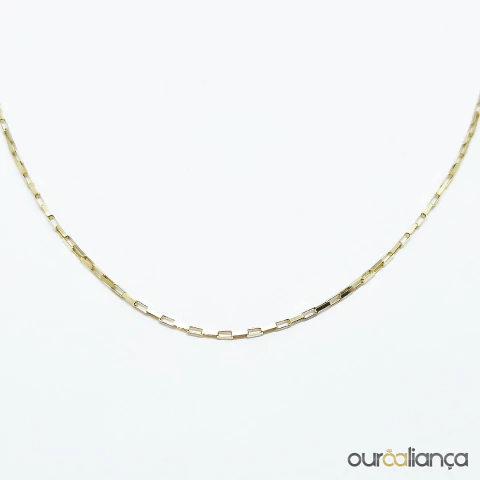 Corrente Modelo Veneziana Elo Longo 60cm em Ouro 18K