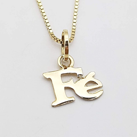 Pingente Fé em Ouro 18K