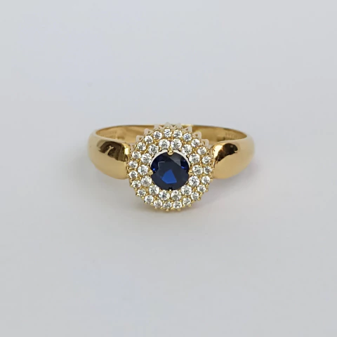 Anel com Pedra Central em Ouro 18K - comprar online