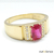Anel de Formatura Masculino Pedra Baguete em Ouro 18K NÚMERO 32 - comprar online