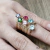 Anel Solitário Pedra Central 6mm Várias Cores em Ouro 18K - loja online