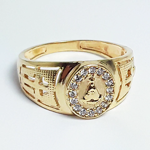 Anel Nossa Senhora Aparecida em Ouro 18K — Ref. An183