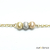 Pulseira Elo Português com Trio de Bolas em Ouro 18K - comprar online