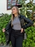Casaco Parka Xadrez com Detalhes em Couro - comprar online