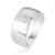 Anel de Prata Aro Largo Abaulado com Flores Zircônia - comprar online