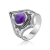 Anel de Prata Losango com Quartzo Roxo Envelhecido - comprar online