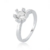 Anel de Prata Solitário Aro Detalhado com Zircônia - comprar online