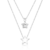 Colar de Prata Duplo Estrela de Cristal e Lisa 45cm - comprar online