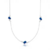 Colar de Prata Três Zircônias Oval 45cm - comprar online