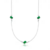 Colar de Prata Três Zircônias Oval 45cm - Céu de Prata