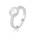 Anel de Prata Round Branco Zircônia