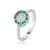 Anel de Prata Round com Cristais Verde - comprar online