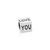 Berloque de Prata Separador Cubo I love You II