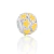Berloque de Prata Separador Flores Amarelo