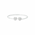 Bracelete de Prata Dois Corações Zircônia 18cm