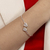 Bracelete de Prata Dois Corações Zircônia 18cm