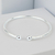 Bracelete de Prata Regulável Detalhado (3mm)
