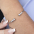 Bracelete de Prata 925 Rígido Aberto c/ Bolas Prateada 18cm