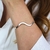Bracelete de Prata Rígido Aberto Ondulado