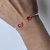 Bracelete de Prata Zircônia Vermelha