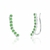 Brinco Bolinhas De Zircônias Earcuff Verde