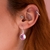 Brinco de Prata Gancho Cristal Rosa