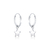 Brinco de Prata Argola com Estrela Lisa 1,1cm