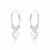Brinco de Prata Argola Coração Zircônia com Bolinhas 1,7cm