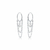 Brinco de Prata Argola Corrente e Cristal 1,3cm