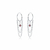 Brinco de Prata Argola Corrente e Cristal 1,3cm