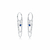 Brinco de Prata Argola Corrente e Cristal 1,3cm
