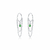 Brinco de Prata Argola Corrente e Cristal 1,3cm