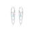 Brinco de Prata Argola Corrente e Cristal 1,3cm