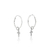 Brinco de Prata Argola Cruz Bolinhas 1,7cm
