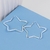 Brinco de Prata Argola Estrela Fio Quadrado 3,9cm