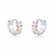 Brinco de Prata Argola Folhas Zircônias Coloridas 1,3cm