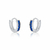 Brinco de Prata Argola Quatro Cristais Azul 1,2cm