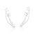 Brinco de Prata Earcuff Três Estrelas Cadentes